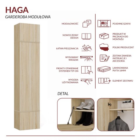 Garderoba Szafa HAGA 1SZ DĄB SONOMA