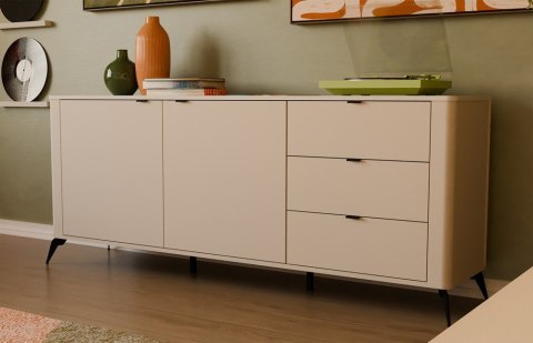 Komoda CORDOBA 2D3S KASZMIR BEŻ Szafka 3 Szuflady Cichy Domyk