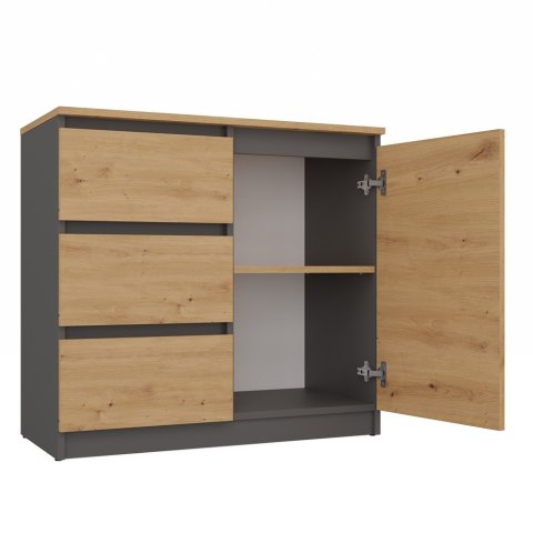 Komoda COSTA 1D3S/2D3S BA ANTRACYT DĄB ARTISAN