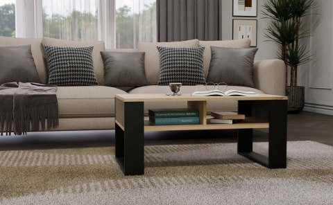 Ława Modern 2P SLIM DĄB ARTISAN CZARNY