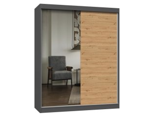 Szafa IGA 160 A/B ANTRACYT ARTISAN 1 x Lustro Do Sypialni Przedpokoju