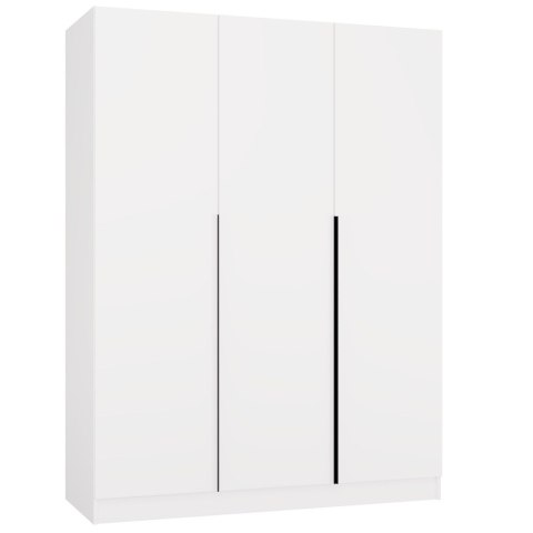Szafa SENSO 3D 150 CM 3 Drzwi Czarne Uchwyty Do Salonu Sypialni BIEL