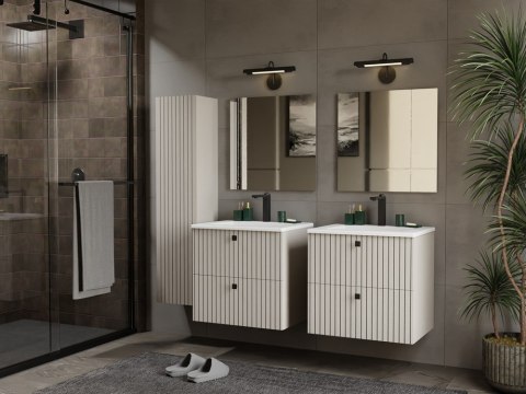 SZAFKA POD UMYWALKĘ TIGO 60 2S KASZMIR 2 SZUFLADY RYFLOWANY FRONT WISZĄCA