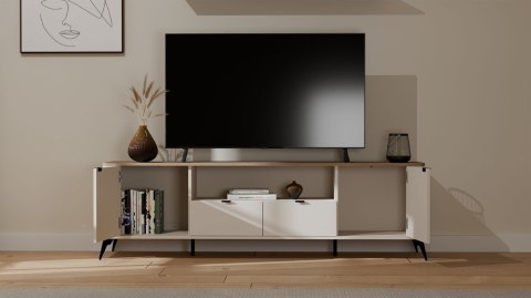 Szafka RTV CORDOBA 2D2S Kaszmir Beż Dąb Castello Szafka Pod TV 2 Szuflady