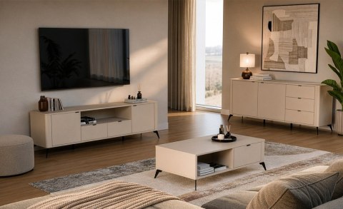 Szafka RTV CORDOBA 2D2S Kaszmir Beż Szafka Pod TV 2 Szuflady do Salonu