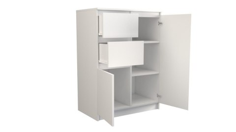 Zestaw Mebli Biurko Kuba z Nadstawką 130 + Komoda 2D2S + Regał R80 BIEL